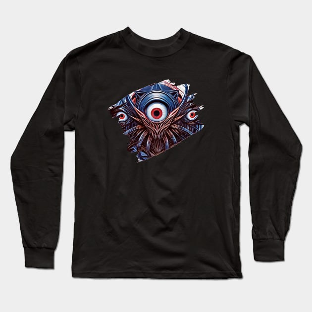 Eyes Of A Monster Long Sleeve T-Shirt by Atomic City Art